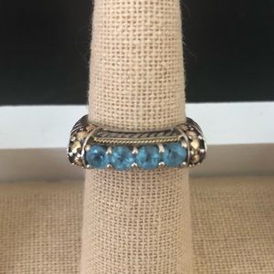 EFFY Blue Topaz, 18k and Sterling Ring